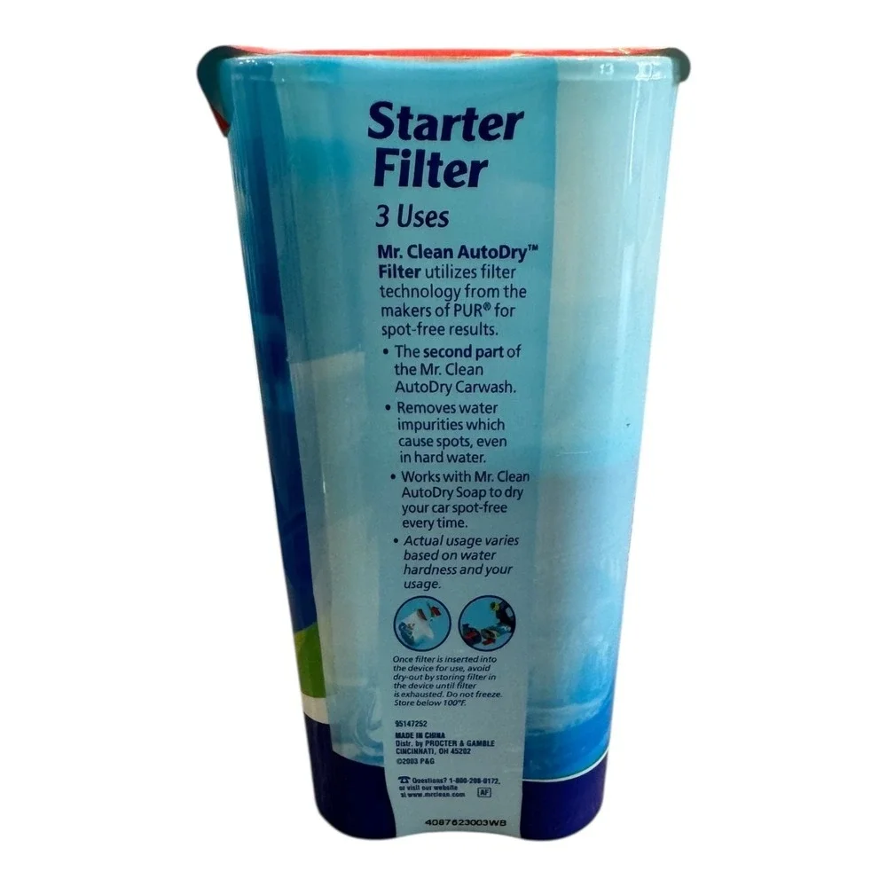 Mr. Clean Auto‎ Dry Car Wash Starter Filter 3 Uses 1 Disposable Filter New